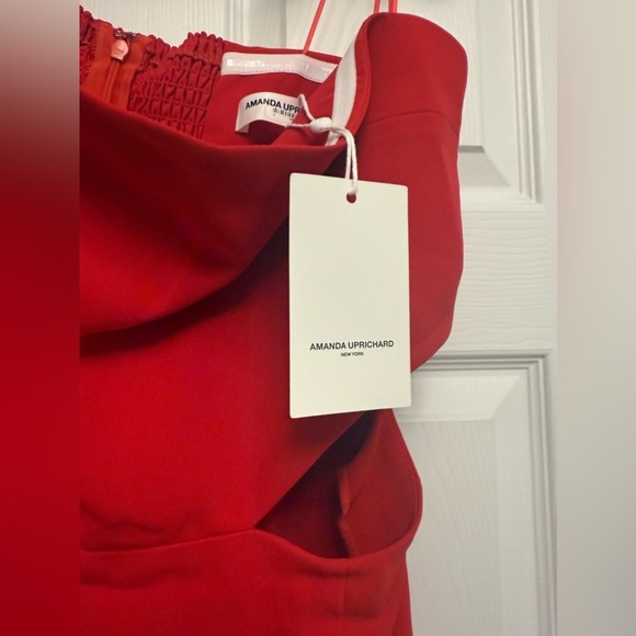 AMANDA UPRICHARD Kloss Side Cutout Midi Dress Red Revolve Size Large - Picture 5 of 7